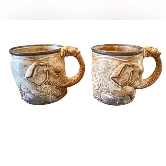 Stonecraft Elephant Mugs-Set of 2 - Picture 1 of 15